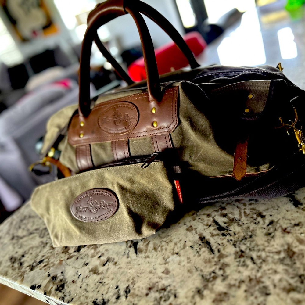 Frost river overland valise carry on bag.